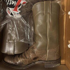 Vintage 80s Justin Snakeskin Boots